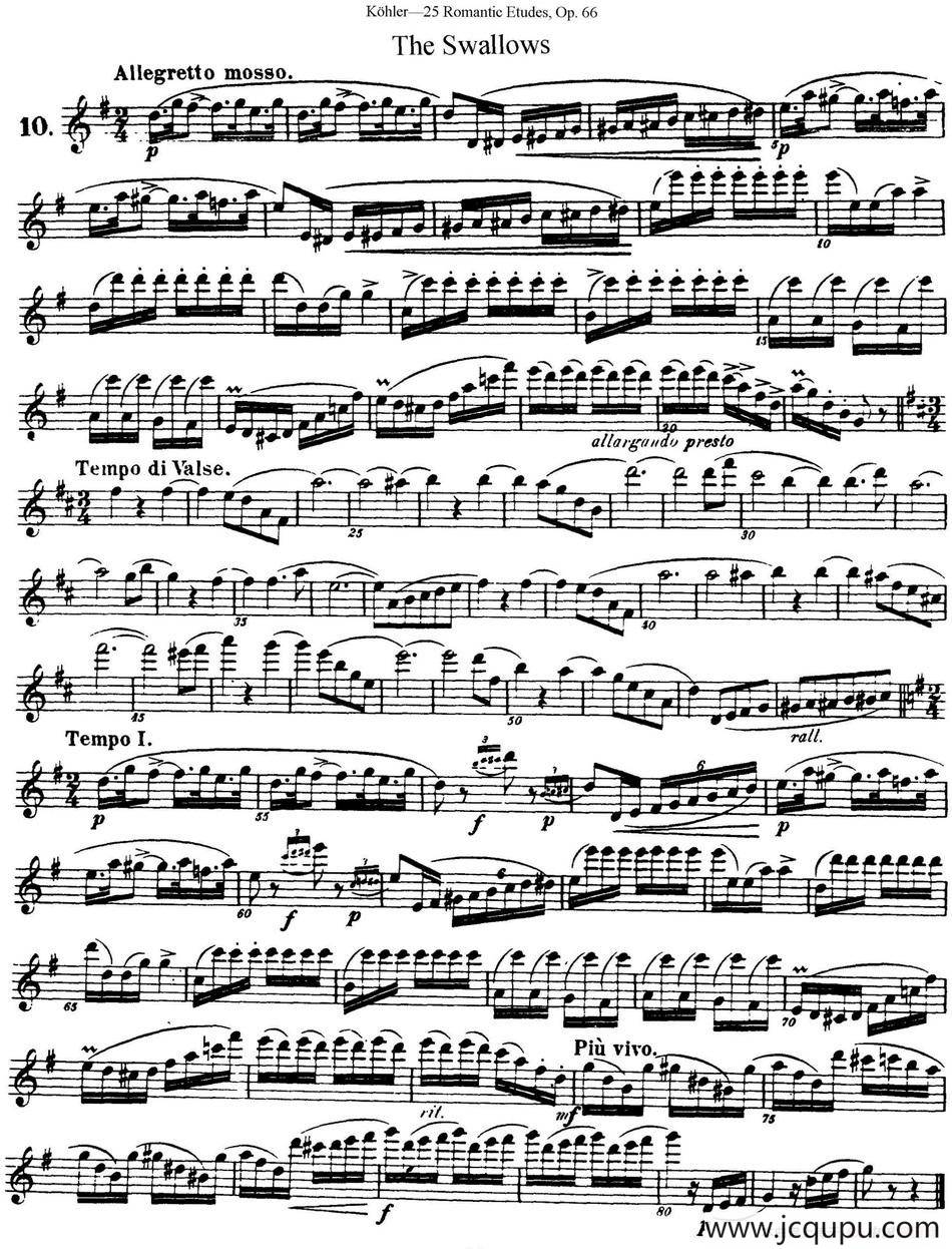 25首浪漫练习曲作品66号（NO.10）简谱