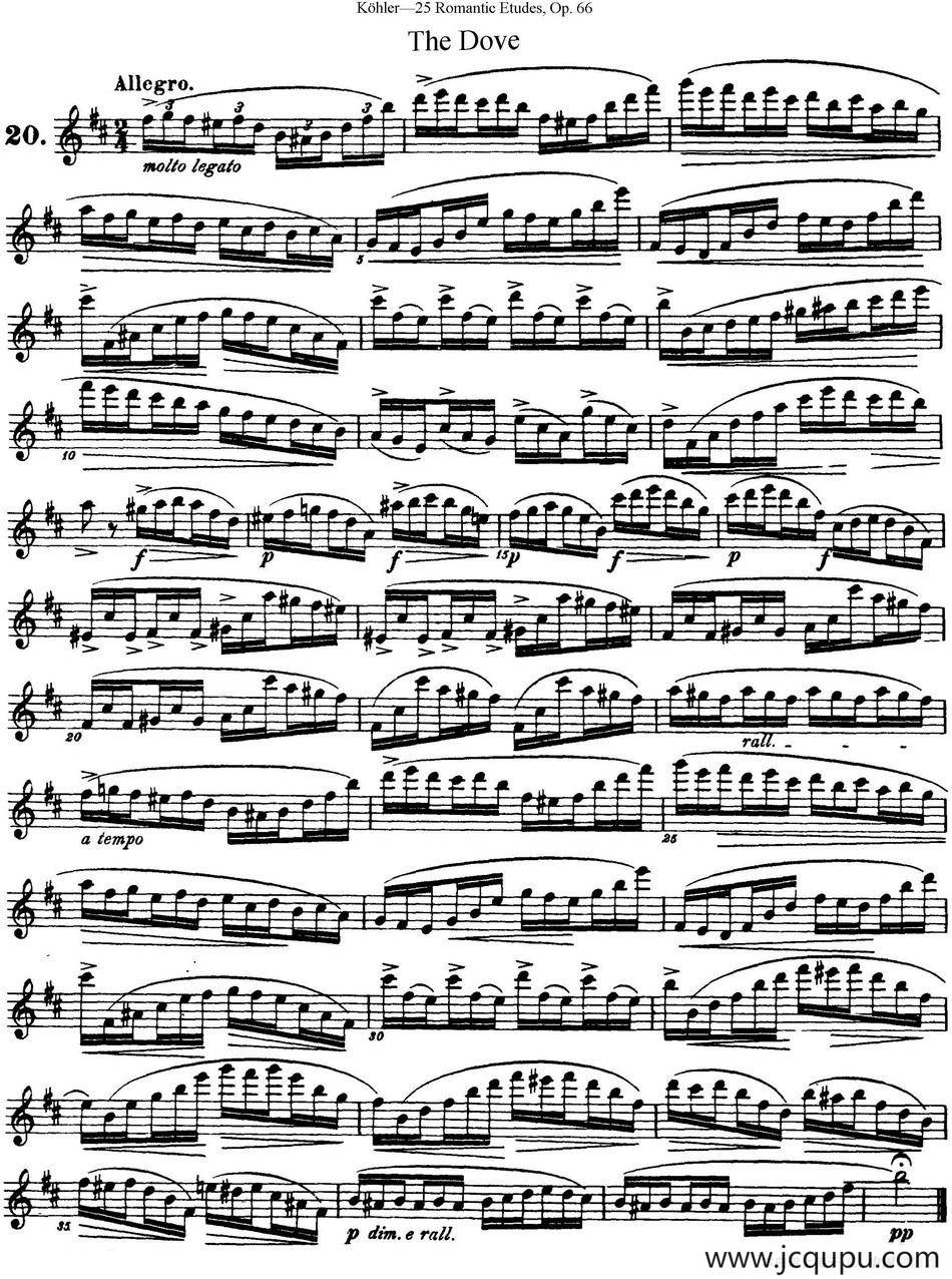 25首浪漫练习曲作品66号（NO.20）简谱