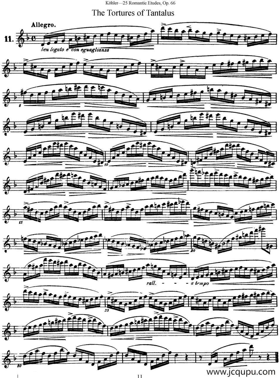 25首浪漫练习曲作品66号（NO.11）简谱
