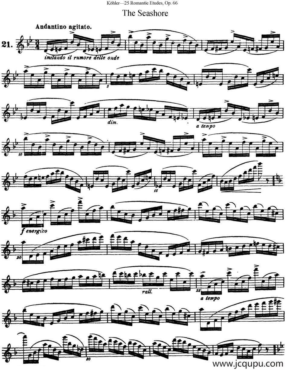25首浪漫练习曲作品66号（NO.21）简谱