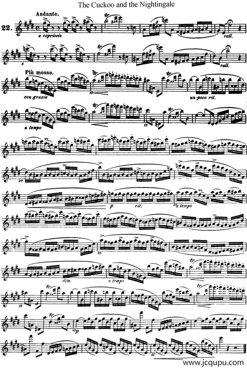 柯勒25首浪漫长笛练习曲作品66号（NO.22）简谱