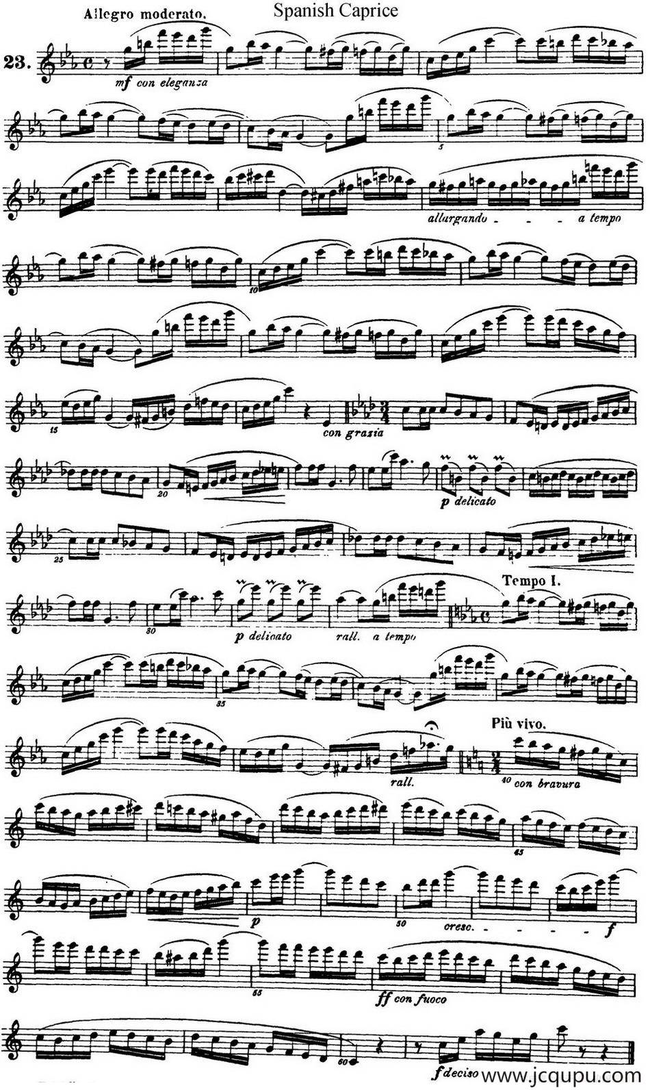 柯勒25首浪漫长笛练习曲作品66号（NO.23）简谱