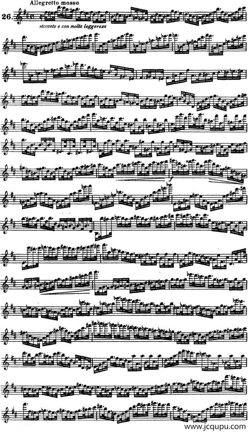 柯勒30首高级长笛练习曲作品75号（NO.26）简谱