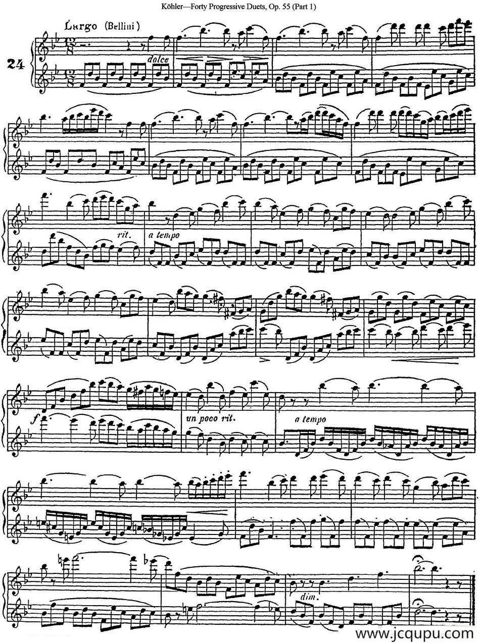 柯勒40首长笛提高练习曲OP.55（NO.24）简谱