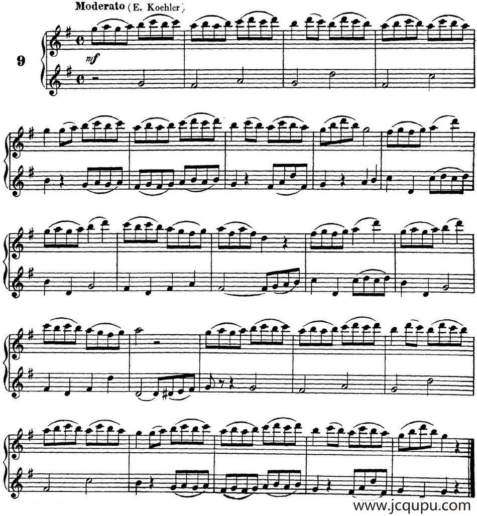 柯勒40首长笛提高练习曲OP.55（NO.9）简谱