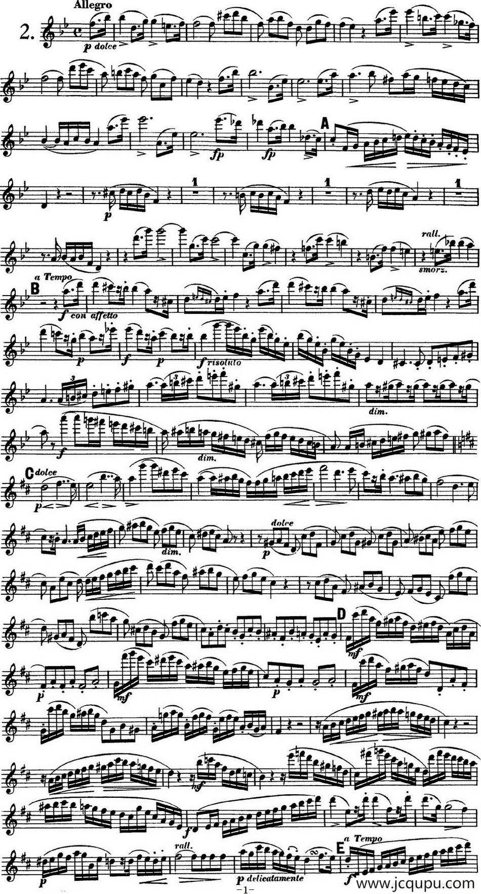 库劳长笛二重奏大练习曲Op.39——Flute 1（No.2）简谱