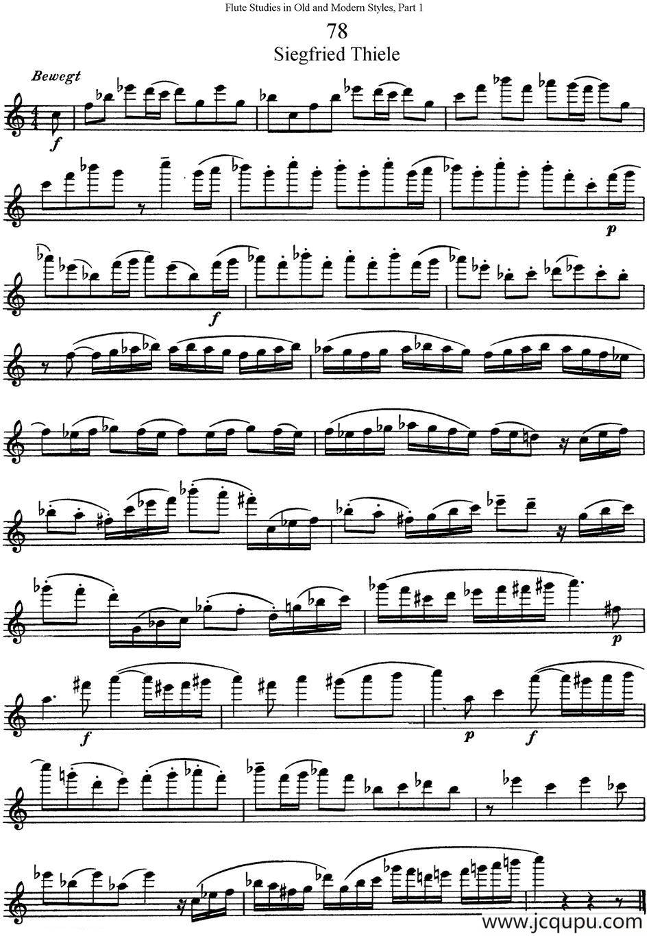 斯勒新老风格长笛练习重奏曲（第一部分）（NO.78）简谱