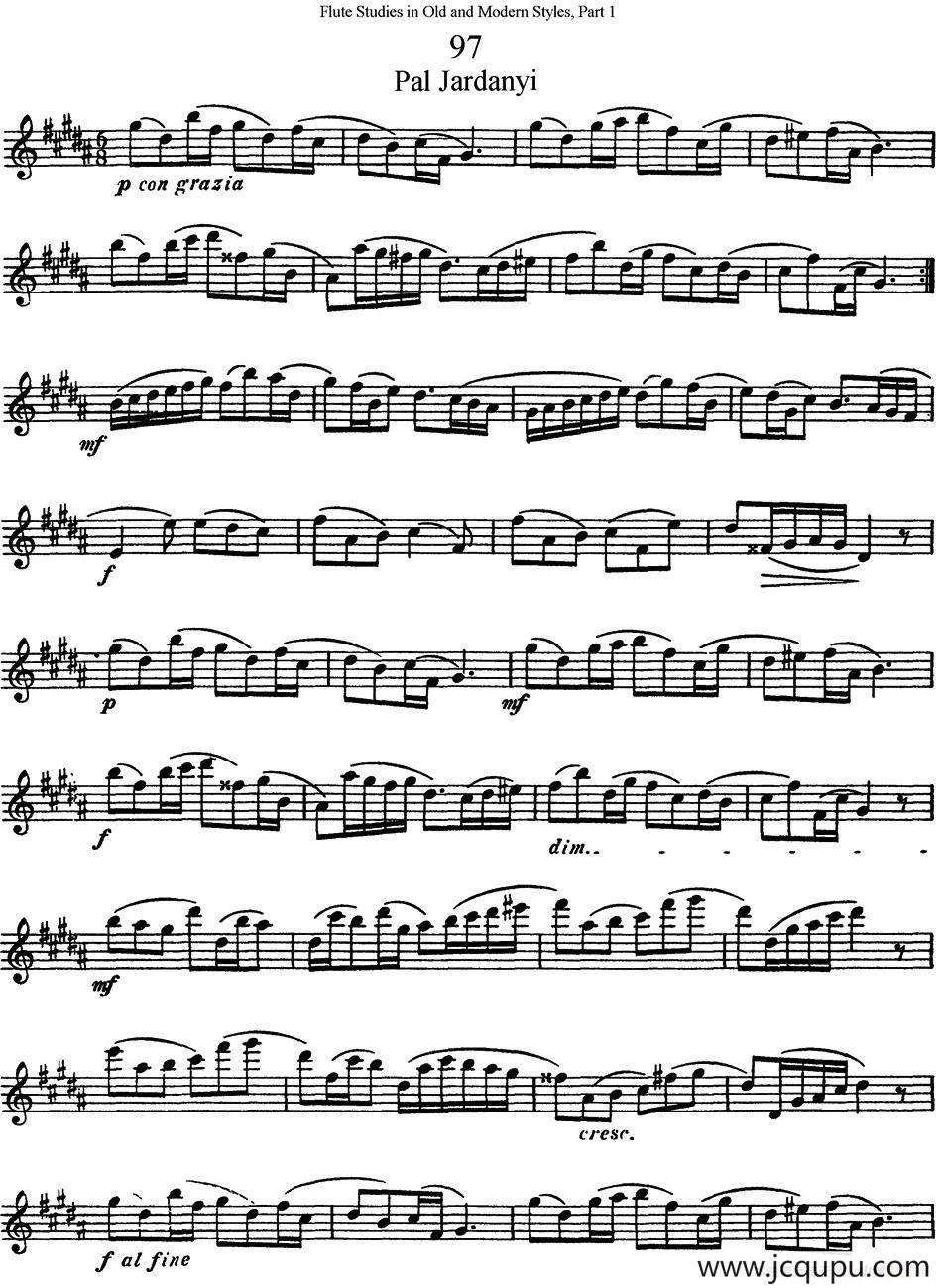 斯勒新老风格长笛练习重奏曲（第一部分）（NO.97-NO.99）简谱