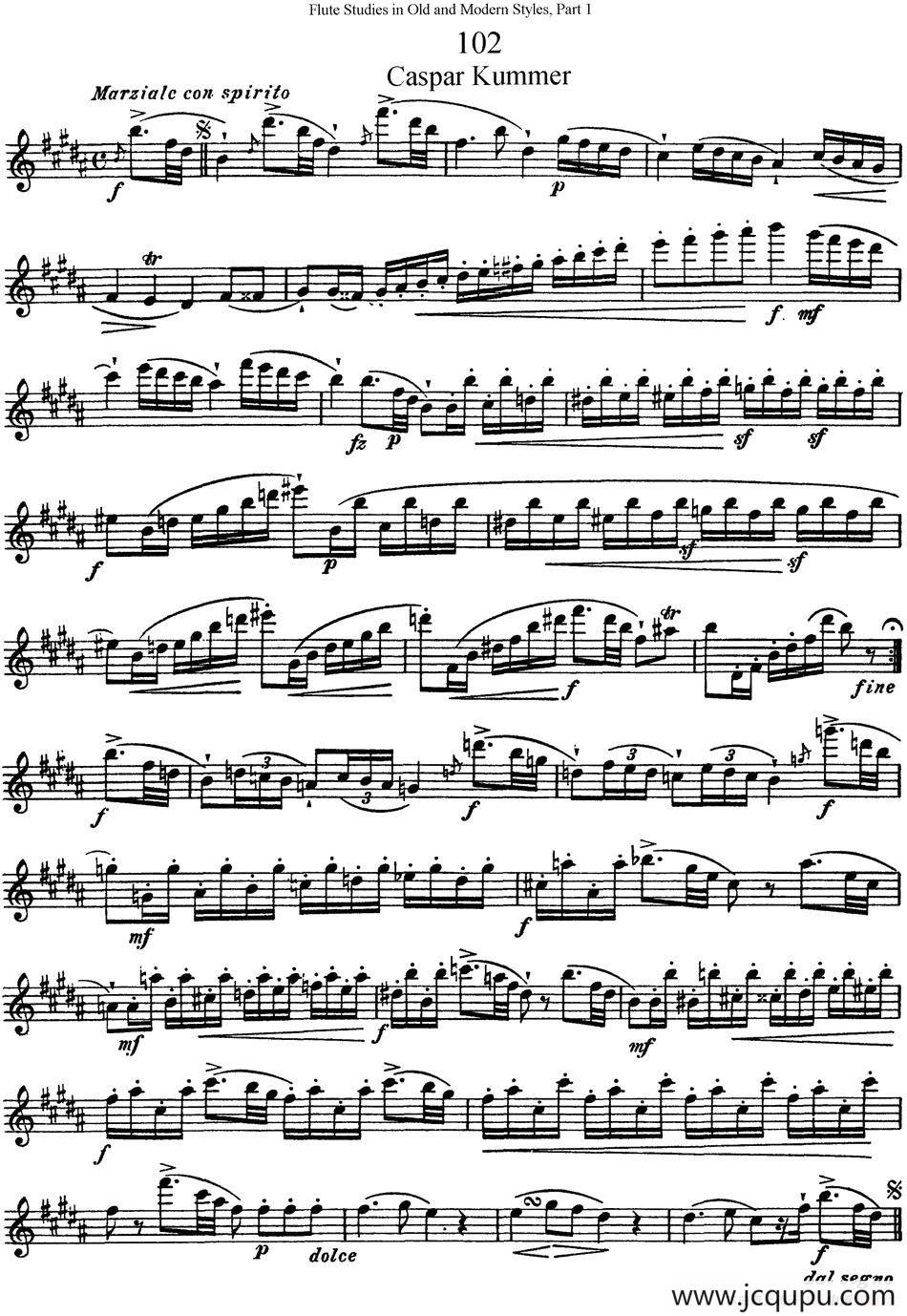 斯勒新老风格长笛练习重奏曲（第一部分）（NO.102-NO.103）简谱