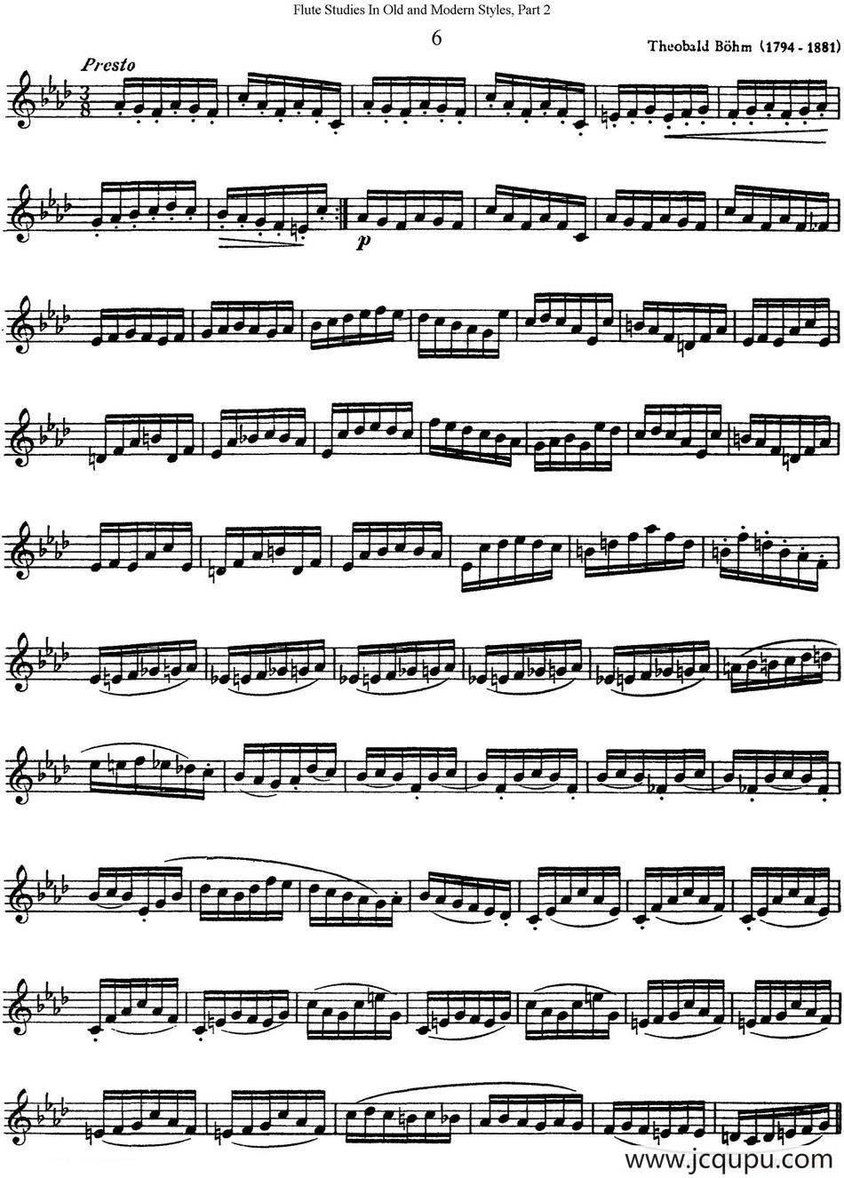 斯勒新老风格长笛练习重奏曲（第二部分）（NO.6）简谱