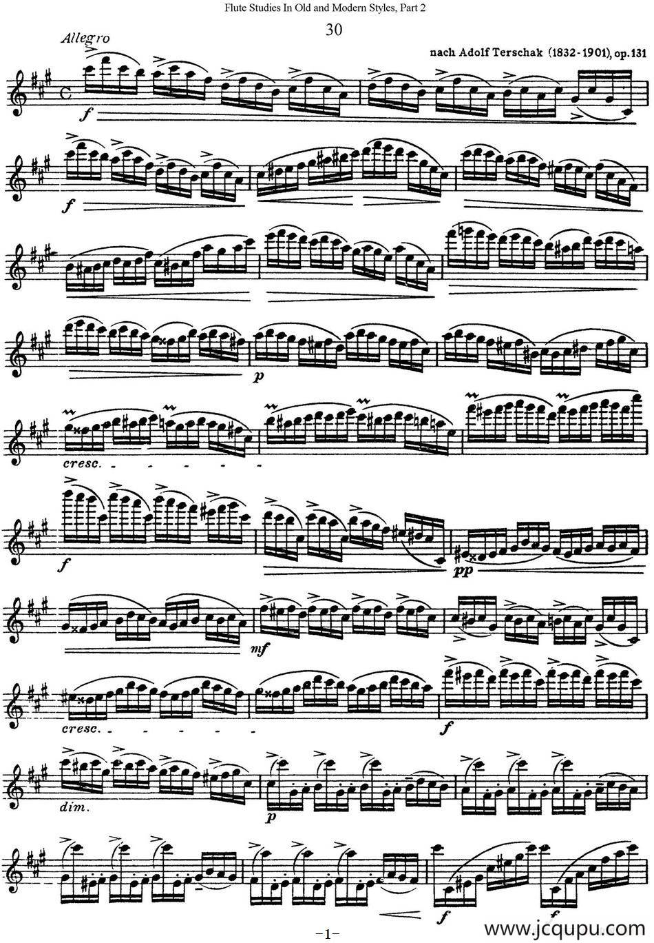 斯勒新老风格长笛练习重奏曲（第二部分）（NO.30-NO.31）简谱