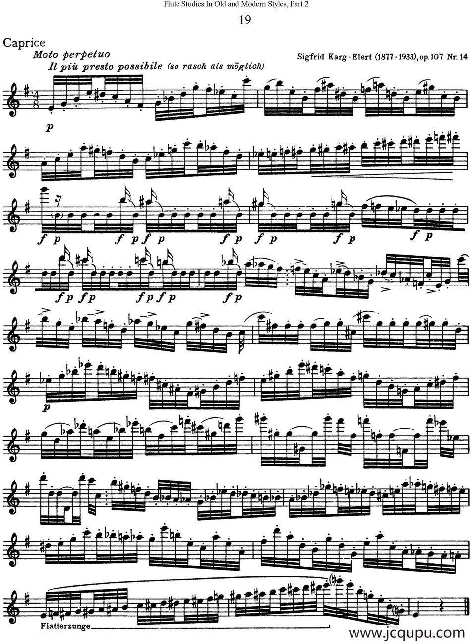 斯勒新老风格长笛练习重奏曲（第二部分）（NO.19）简谱