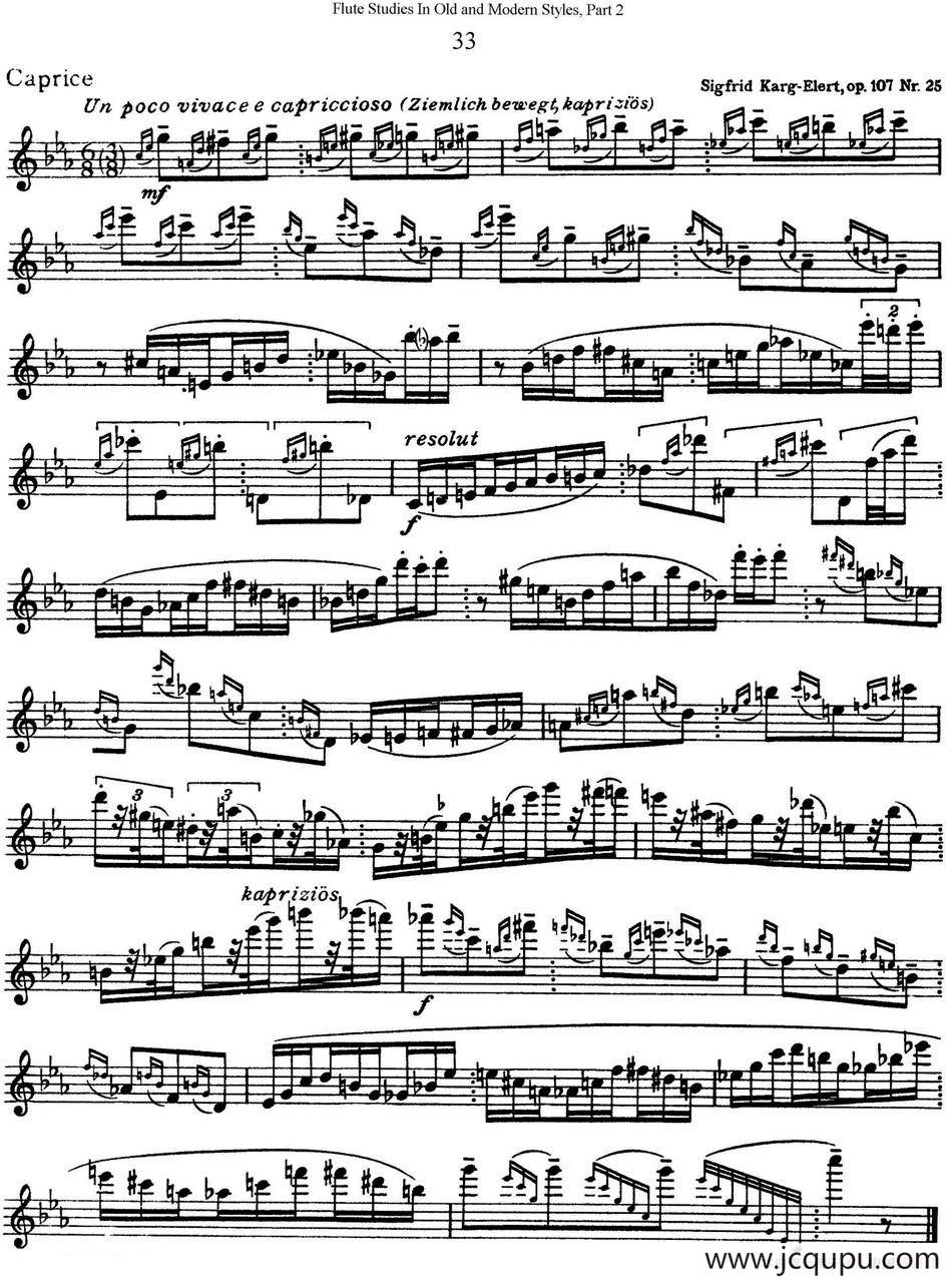 斯勒新老风格长笛练习重奏曲（第二部分）（NO.33）简谱