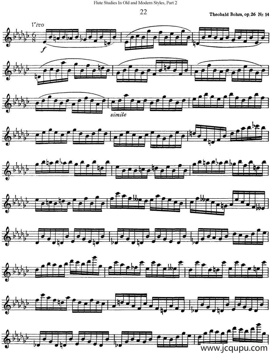 斯勒新老风格长笛练习重奏曲（第二部分）（NO.22）简谱