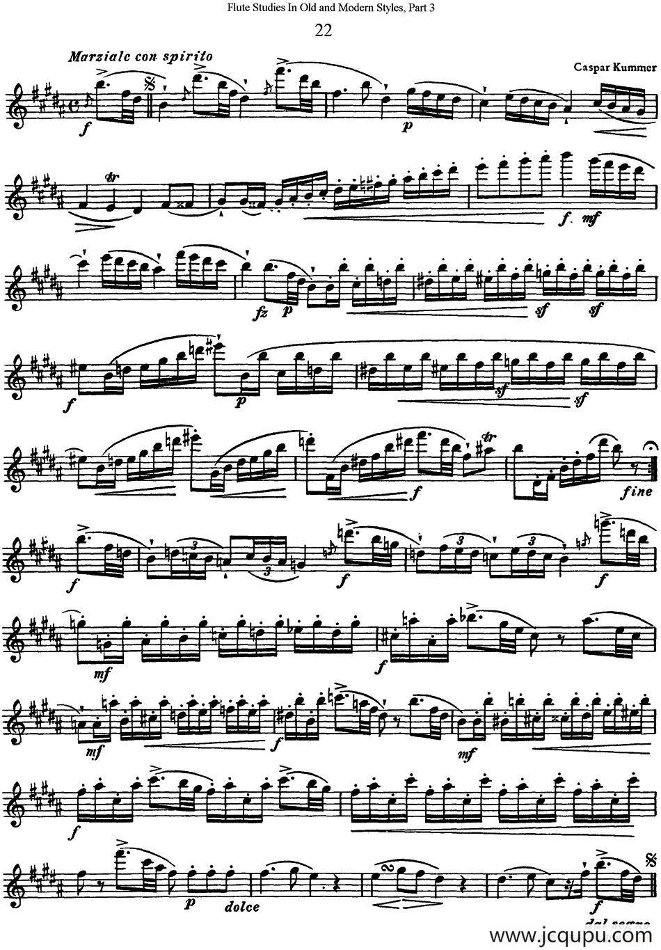 斯勒新老风格长笛练习重奏曲（第三部分）（NO.22-NO.23）简谱