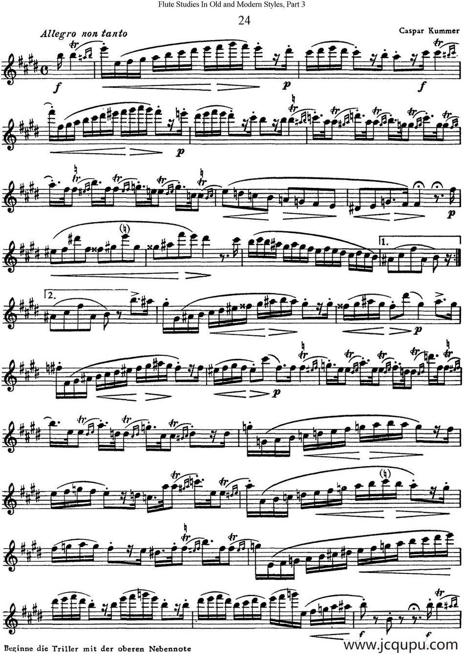 斯勒新老风格长笛练习重奏曲（第三部分）（NO.24-NO.25）简谱