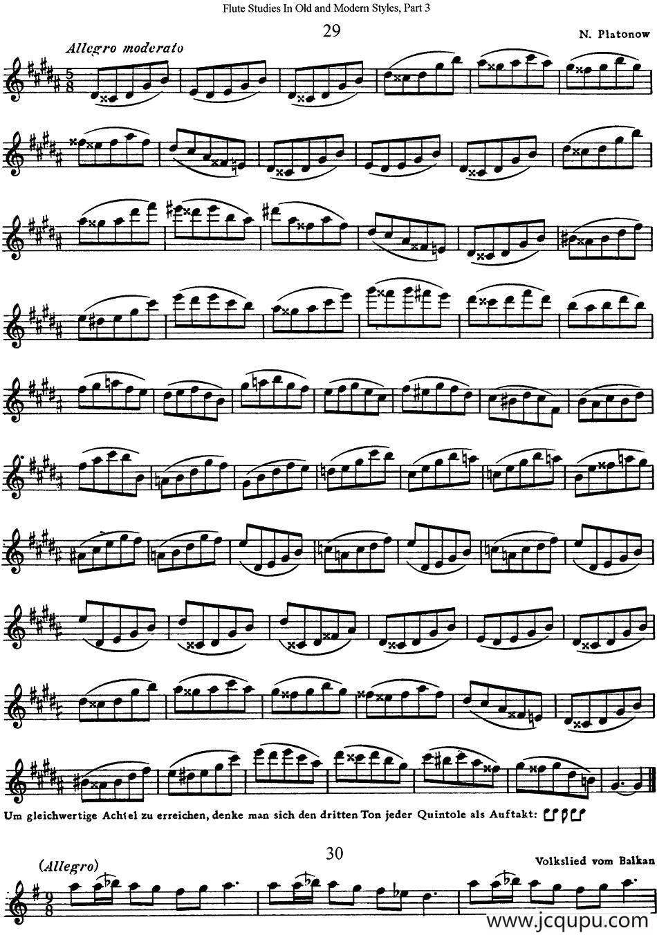 斯勒新老风格长笛练习重奏曲（第三部分）（NO.29-NO.31）简谱