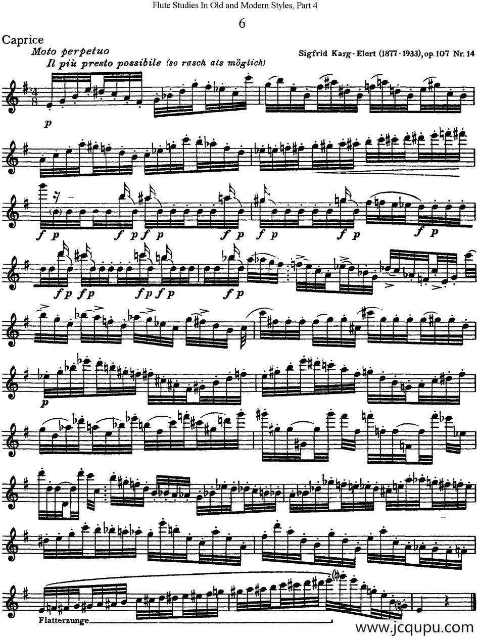 斯勒新老风格长笛练习重奏曲（第四部分）（NO.6）简谱