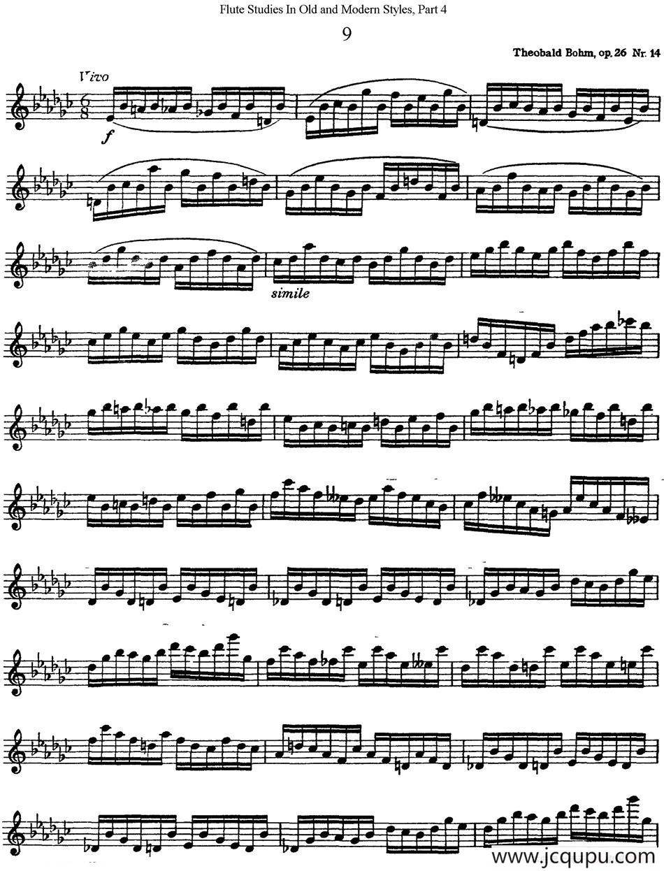 斯勒新老风格长笛练习重奏曲（第四部分）（NO.9）简谱