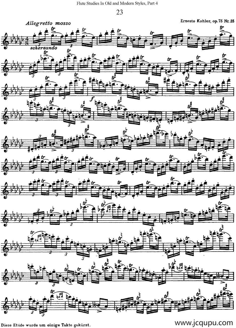 斯勒新老风格长笛练习重奏曲（第四部分）（NO.23）简谱