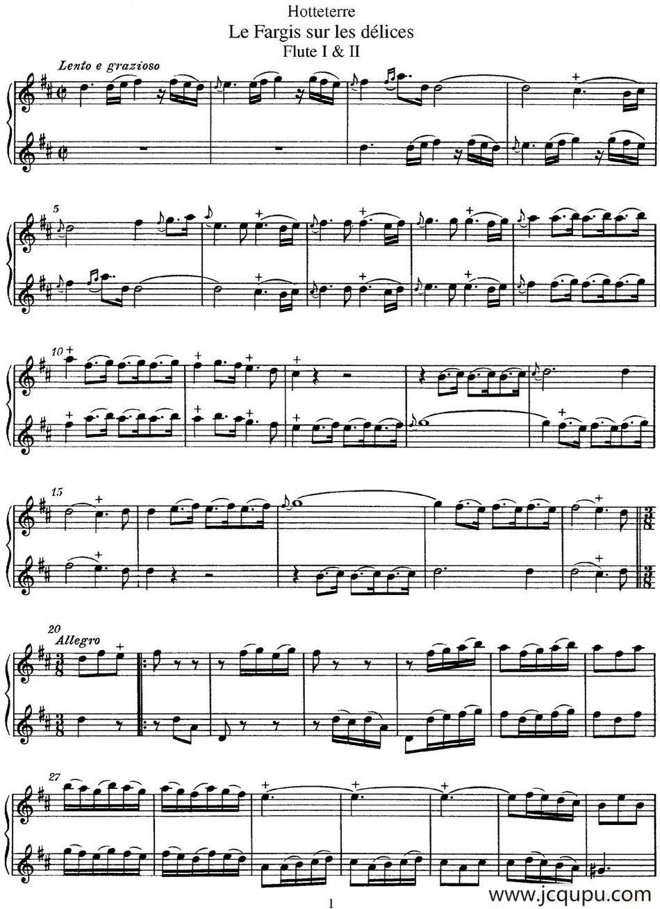 昊特特埃长笛二重奏简谱