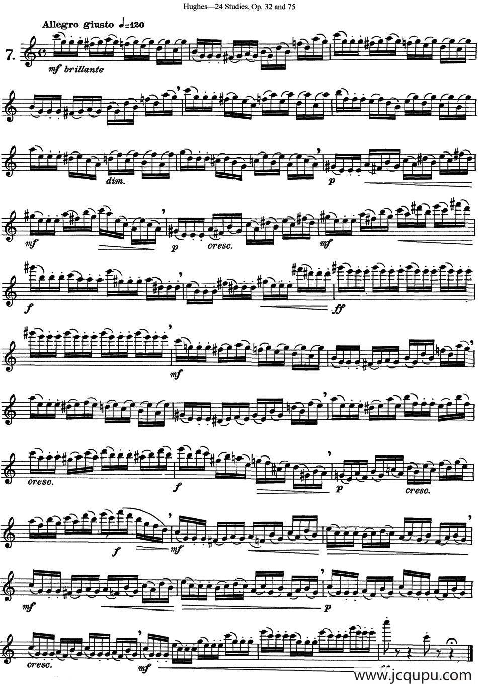 胡埃斯24首长笛练习曲Op.32（NO.7）简谱
