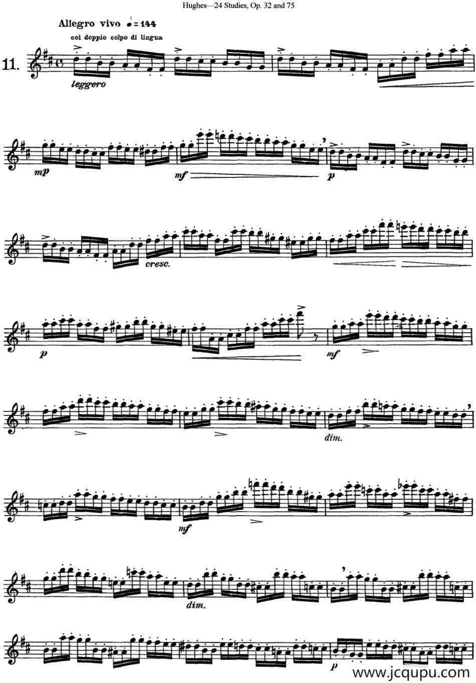 胡埃斯24首长笛练习曲Op.32（NO.11）简谱