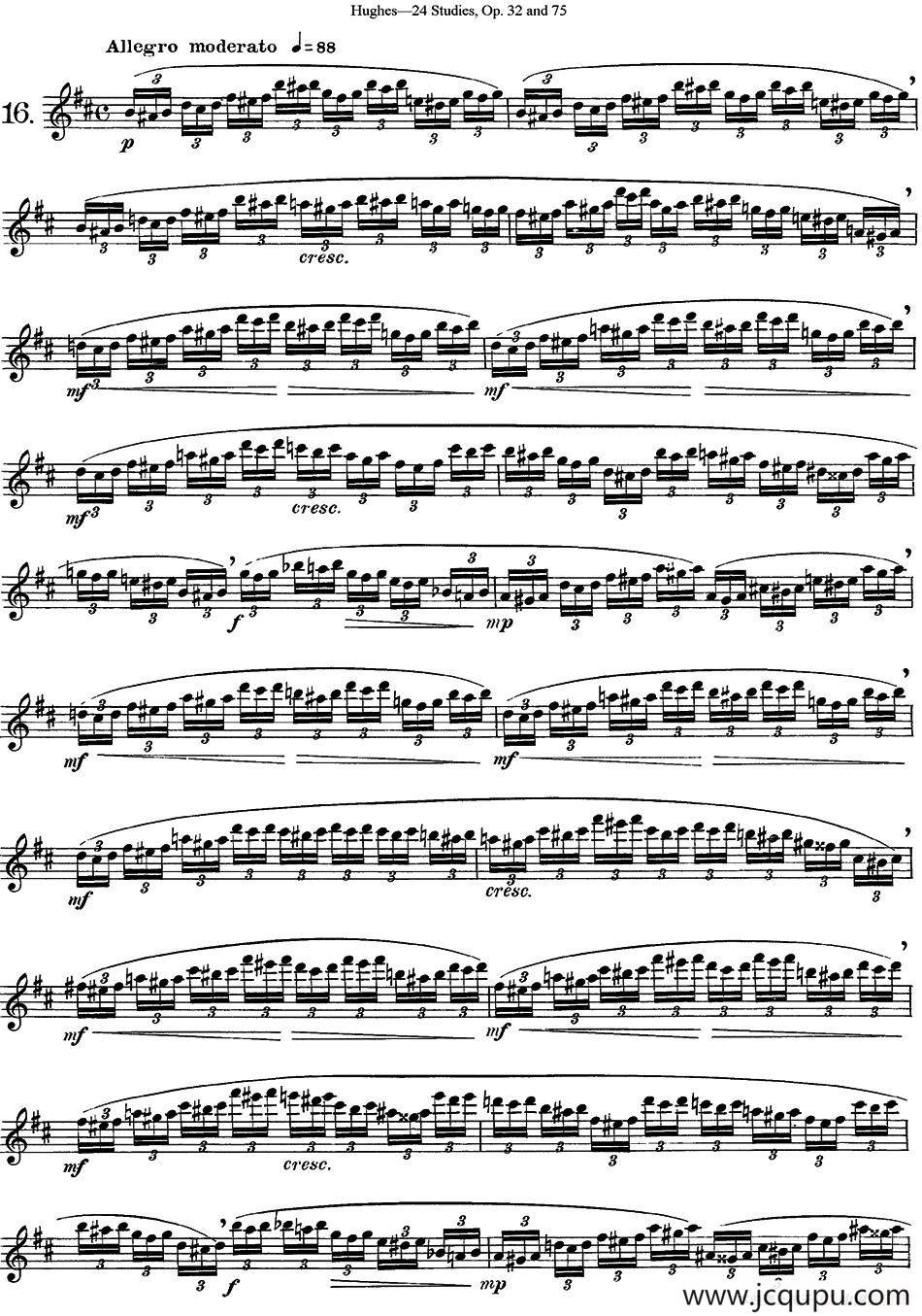 胡埃斯24首长笛练习曲Op.32（NO.16）简谱
