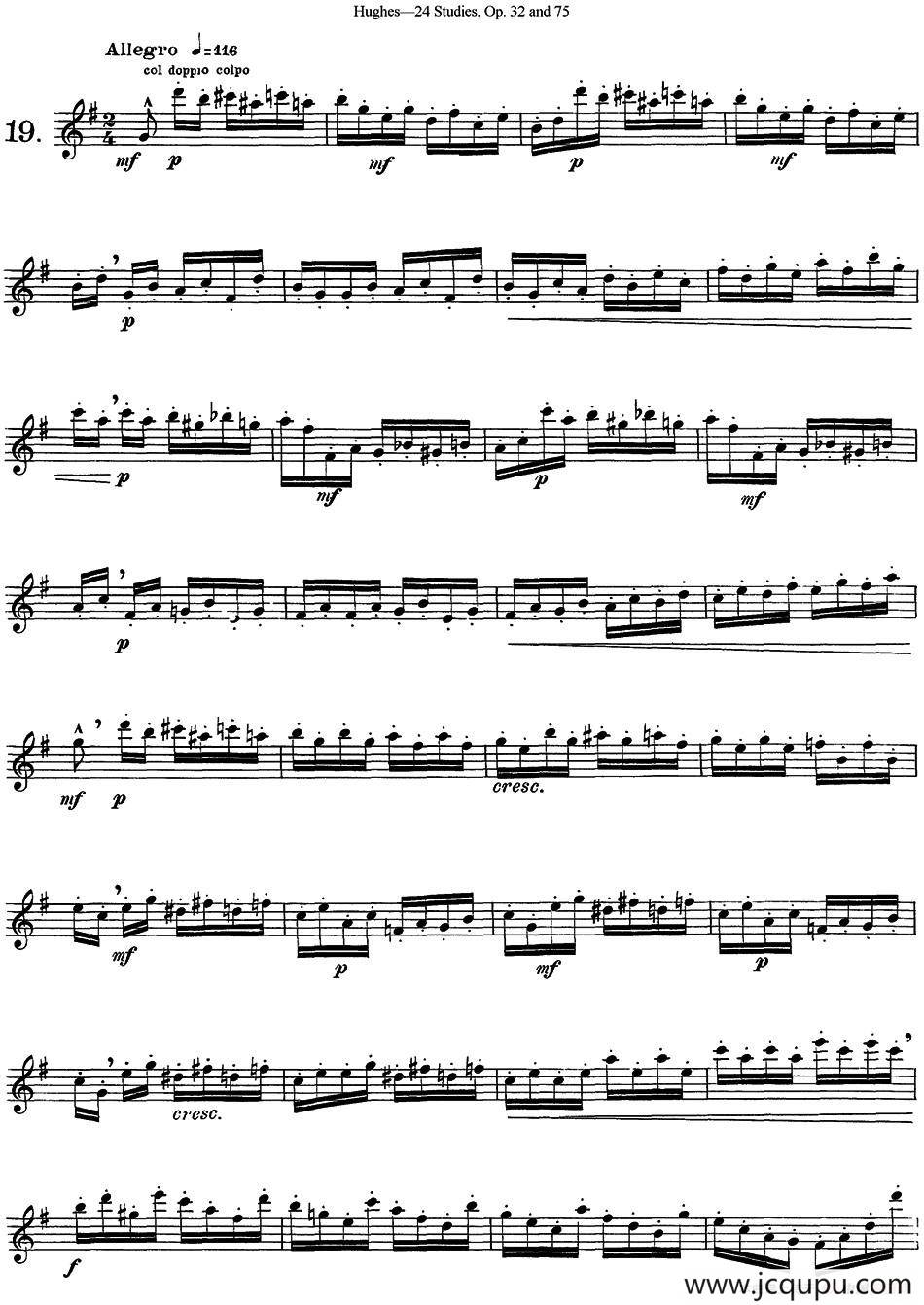 胡埃斯24首长笛练习曲Op.32（NO.19）简谱
