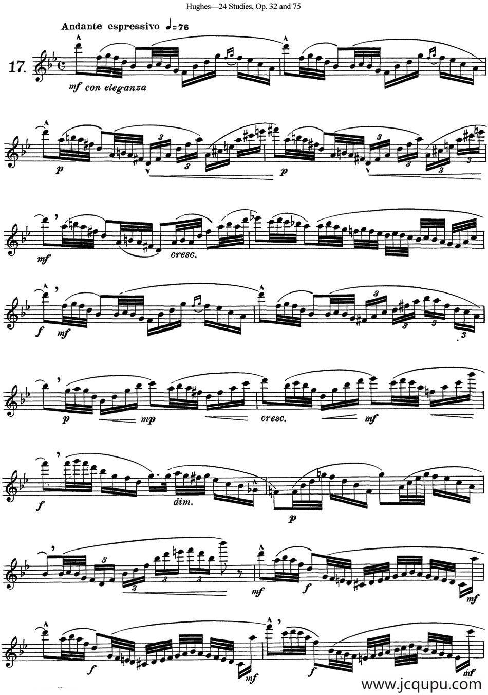 胡埃斯24首长笛练习曲Op.32（NO.17）简谱