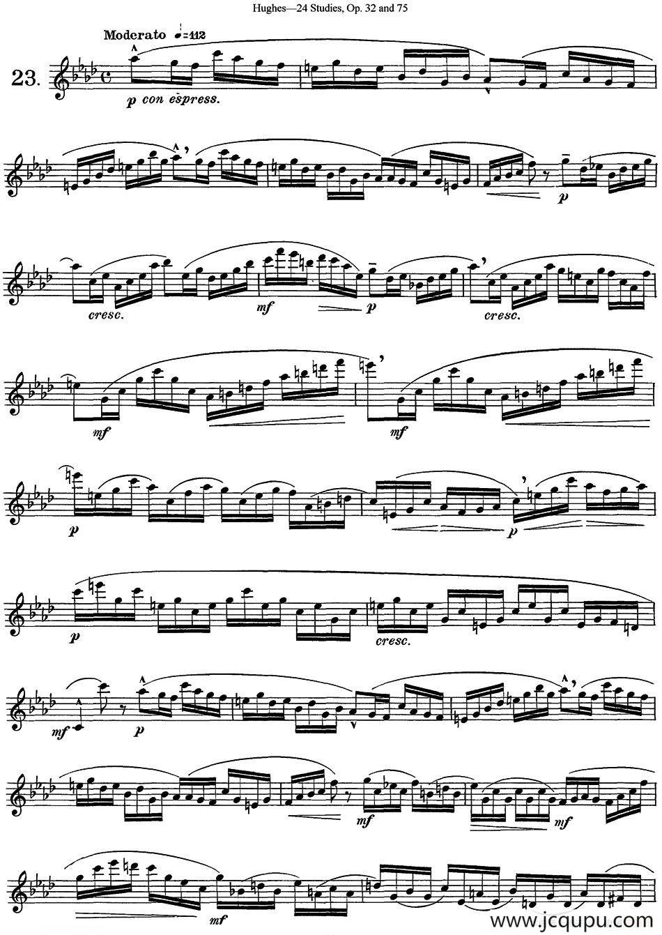 胡埃斯24首长笛练习曲Op.32（NO.23）简谱