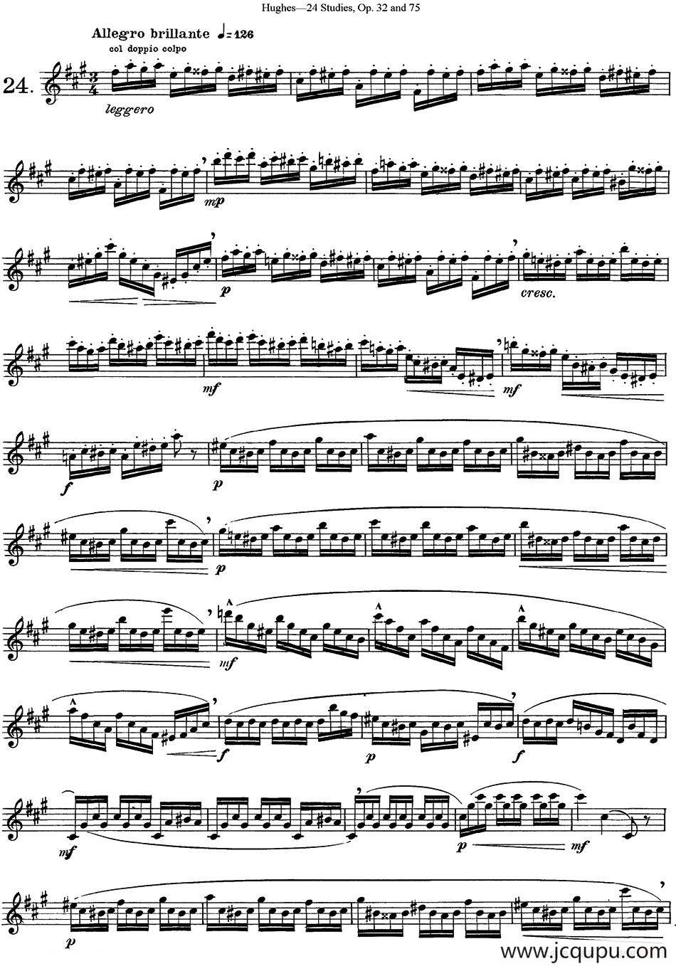 胡埃斯24首长笛练习曲Op.32（NO.24）简谱