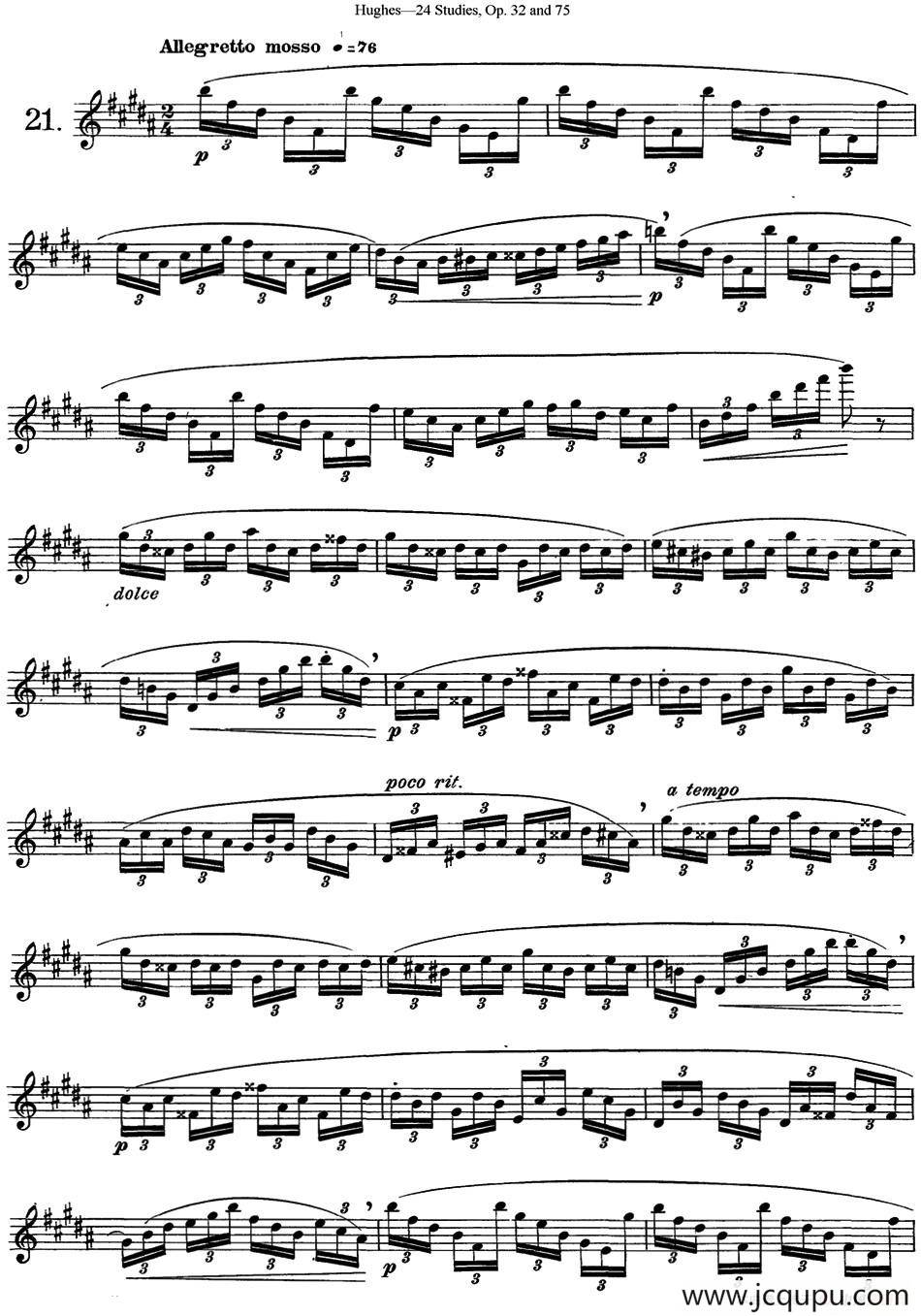 胡埃斯24首长笛练习曲Op.32（NO.21）简谱