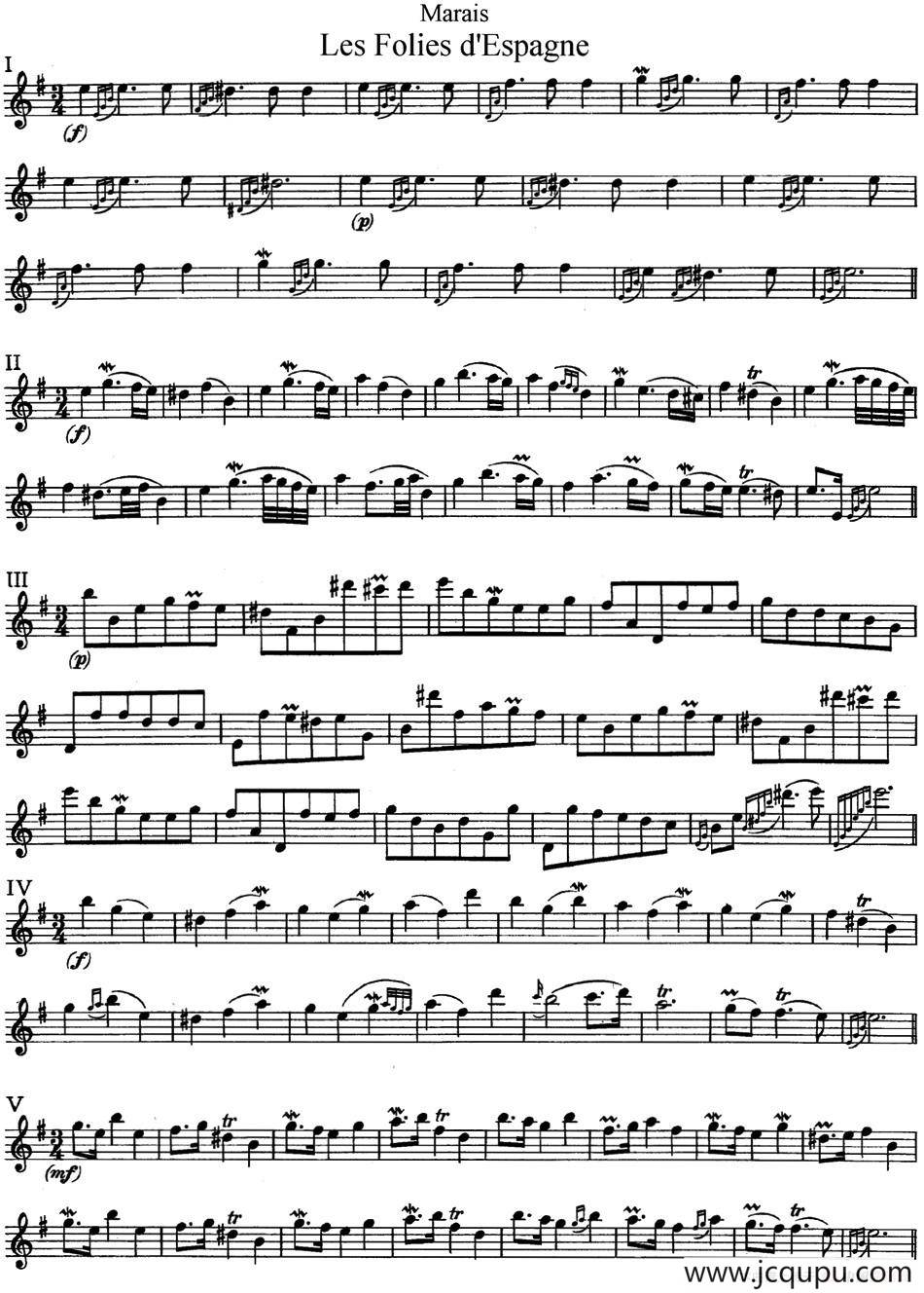 马瑞斯25首长笛小练习曲（NO.1-NO.5）简谱