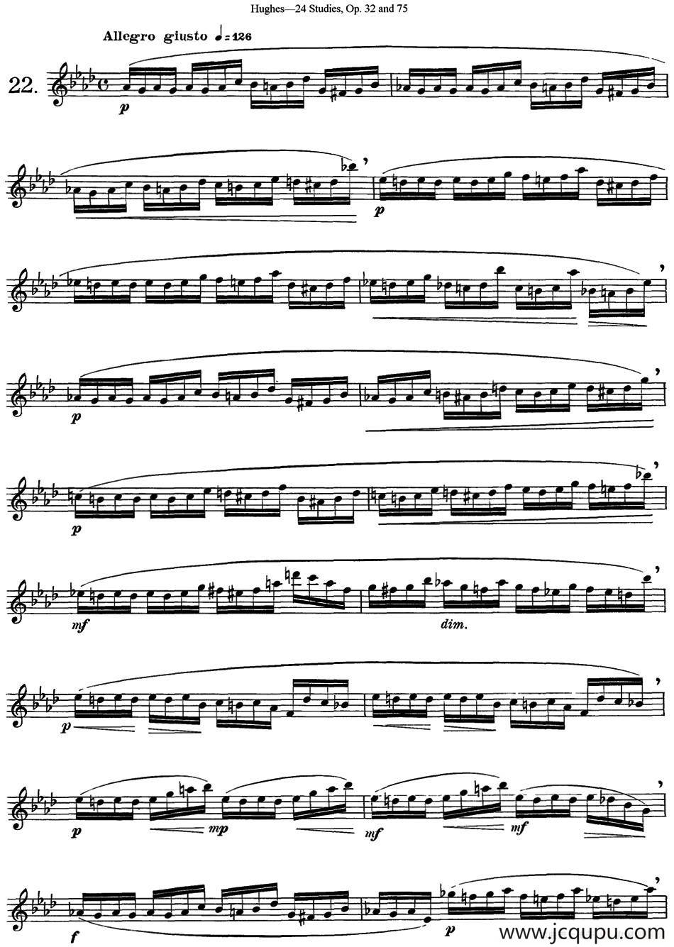 胡埃斯24首长笛练习曲Op.32（NO.22）简谱