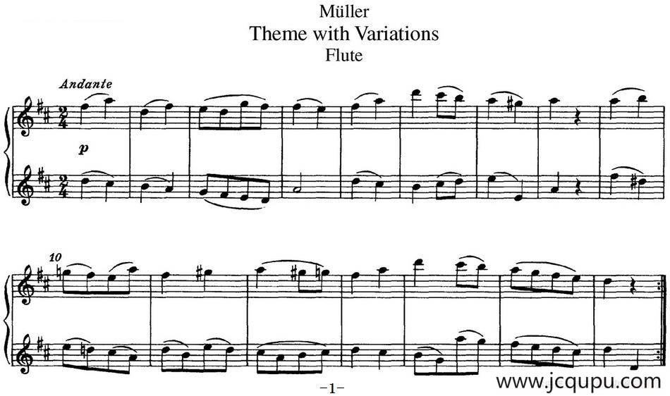 弥勒长笛二重奏简谱