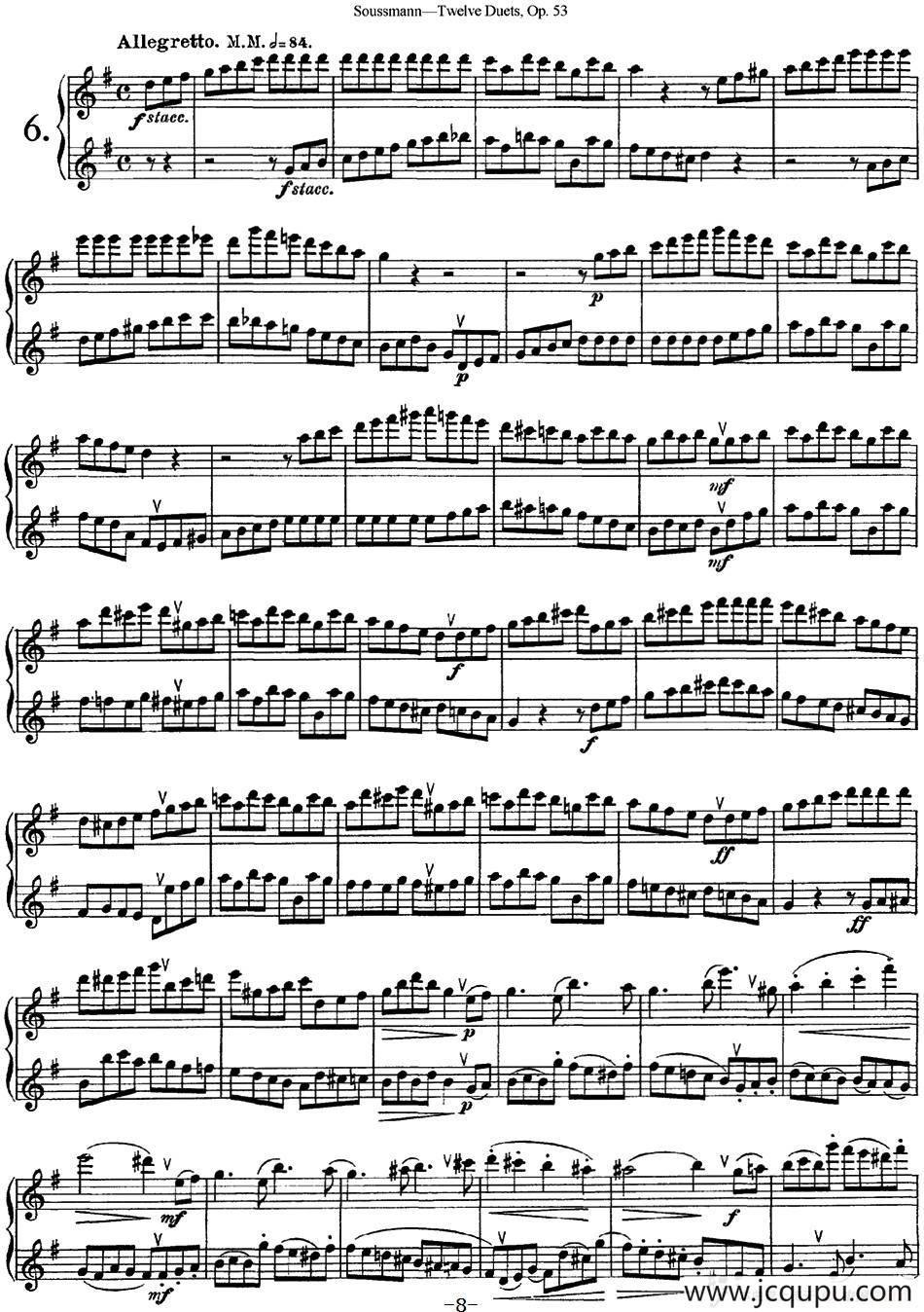 苏斯曼12首长笛重奏曲Op.53（NO.6-NO.7）简谱