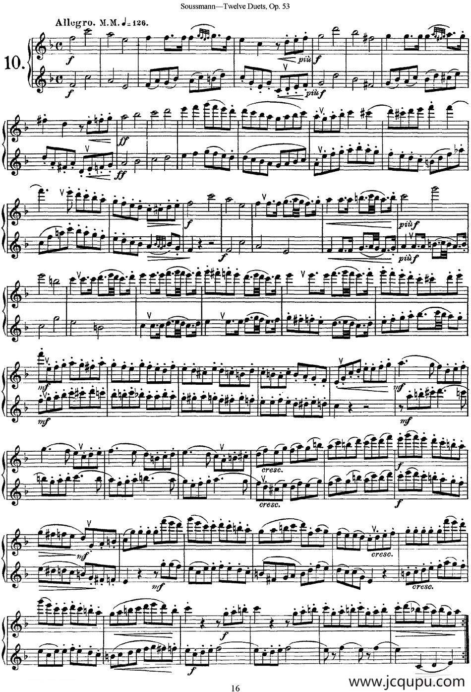 苏斯曼12首长笛重奏曲Op.53（NO.10-NO.11）简谱