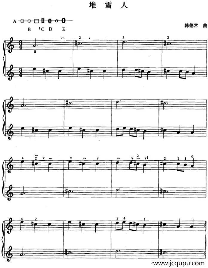 堆雪人简谱