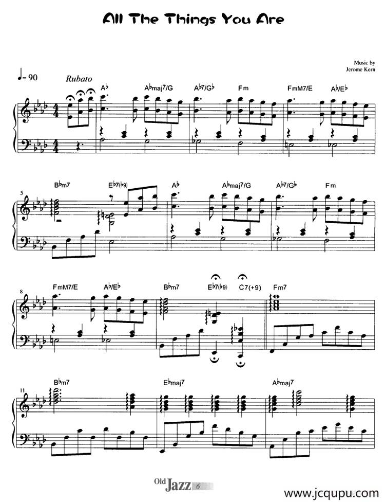 All The Things You Are简谱