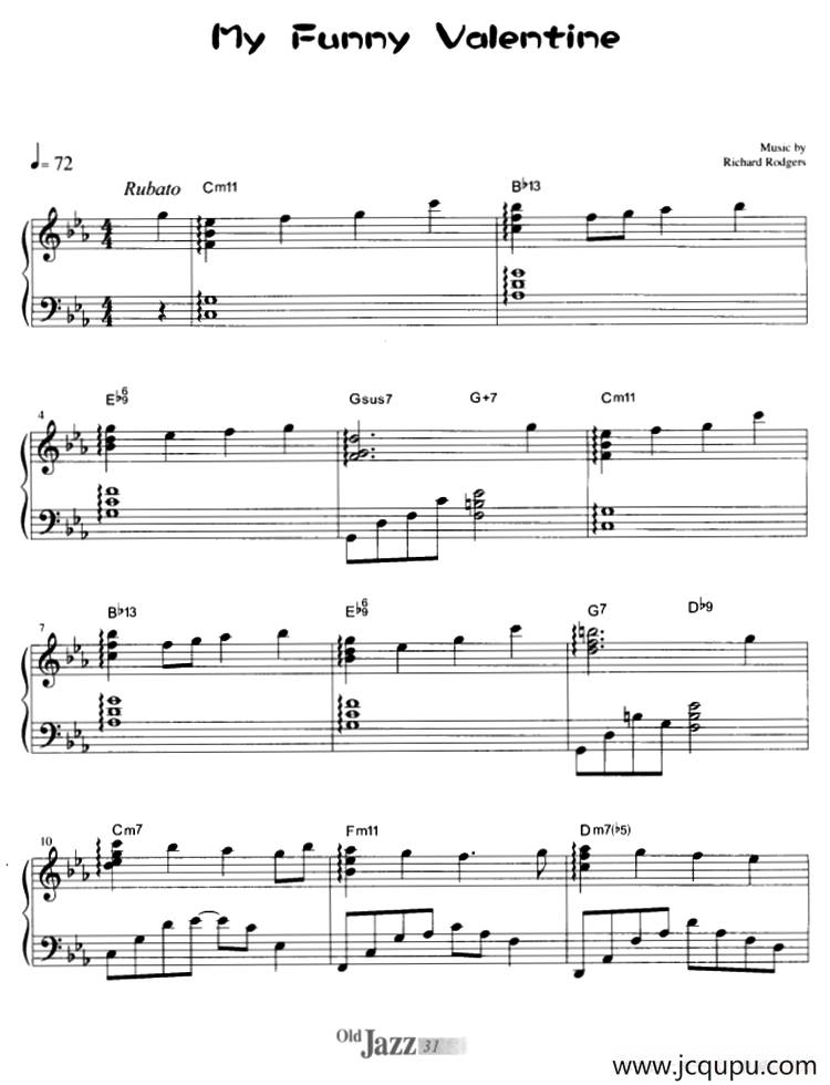 My Funny Valentine简谱