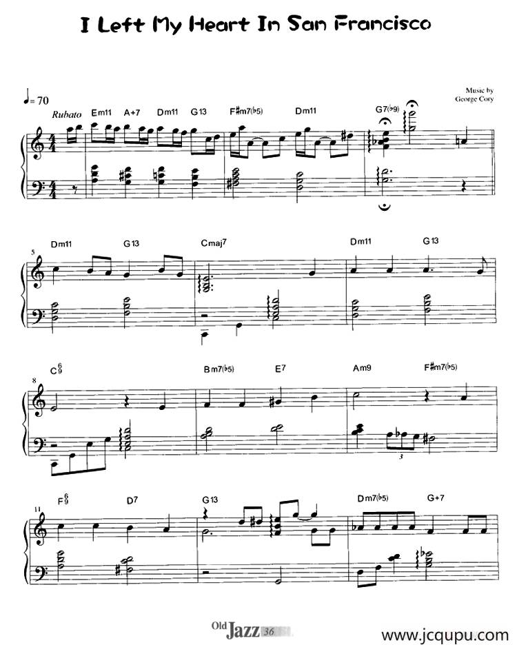 I Left My Heart In San Francisco简谱