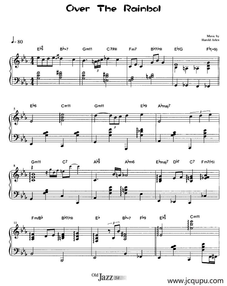 Over The Rainbol（跨越彩虹）简谱