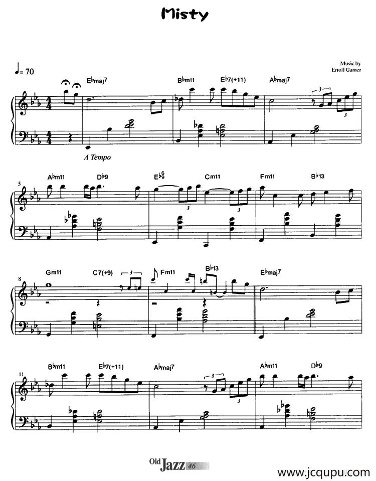 Misty简谱