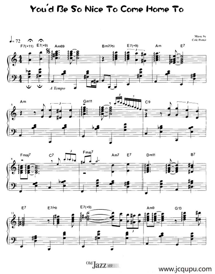 You'd Be So Nice To Come Home To简谱