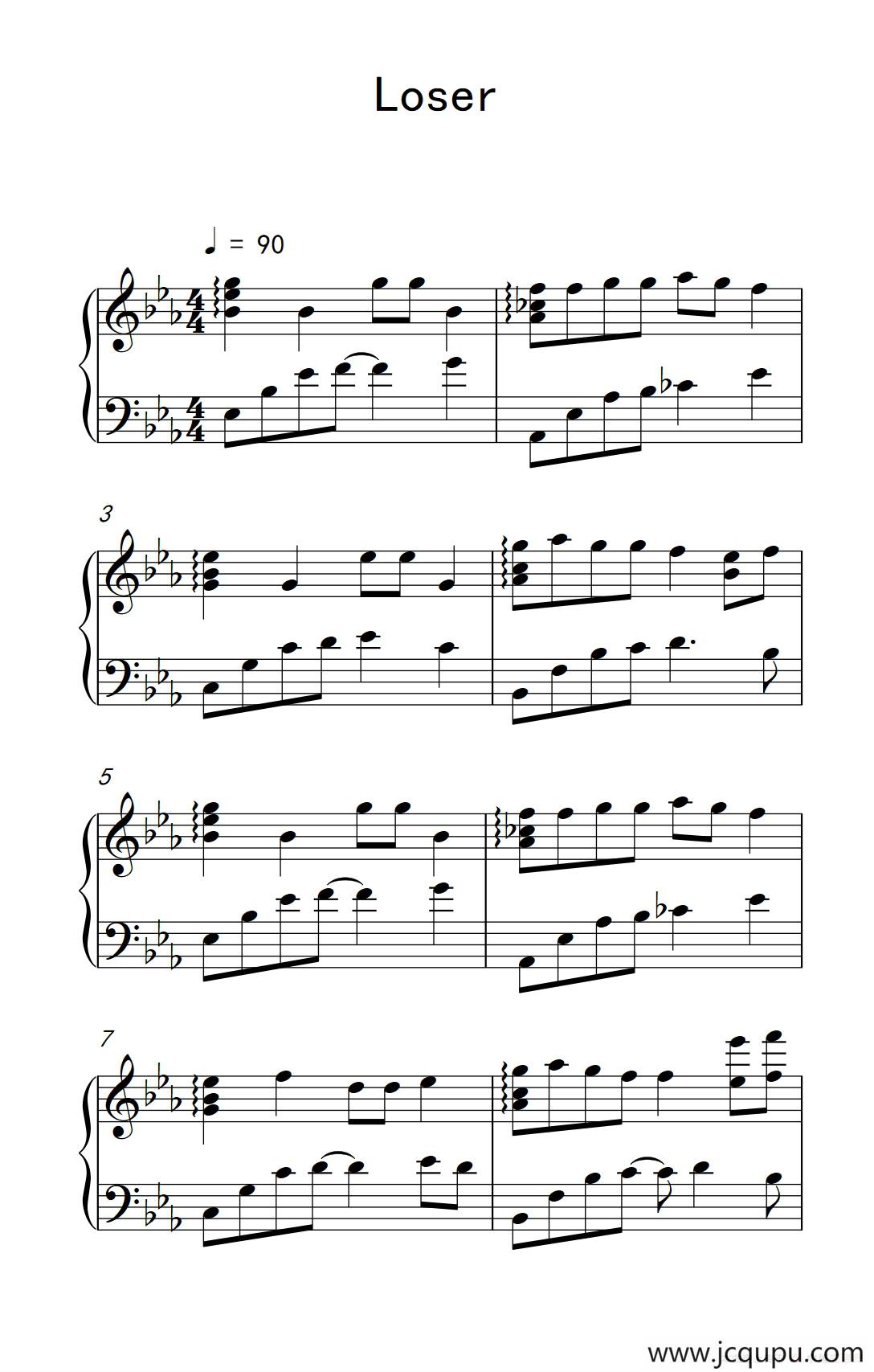 Loser简谱