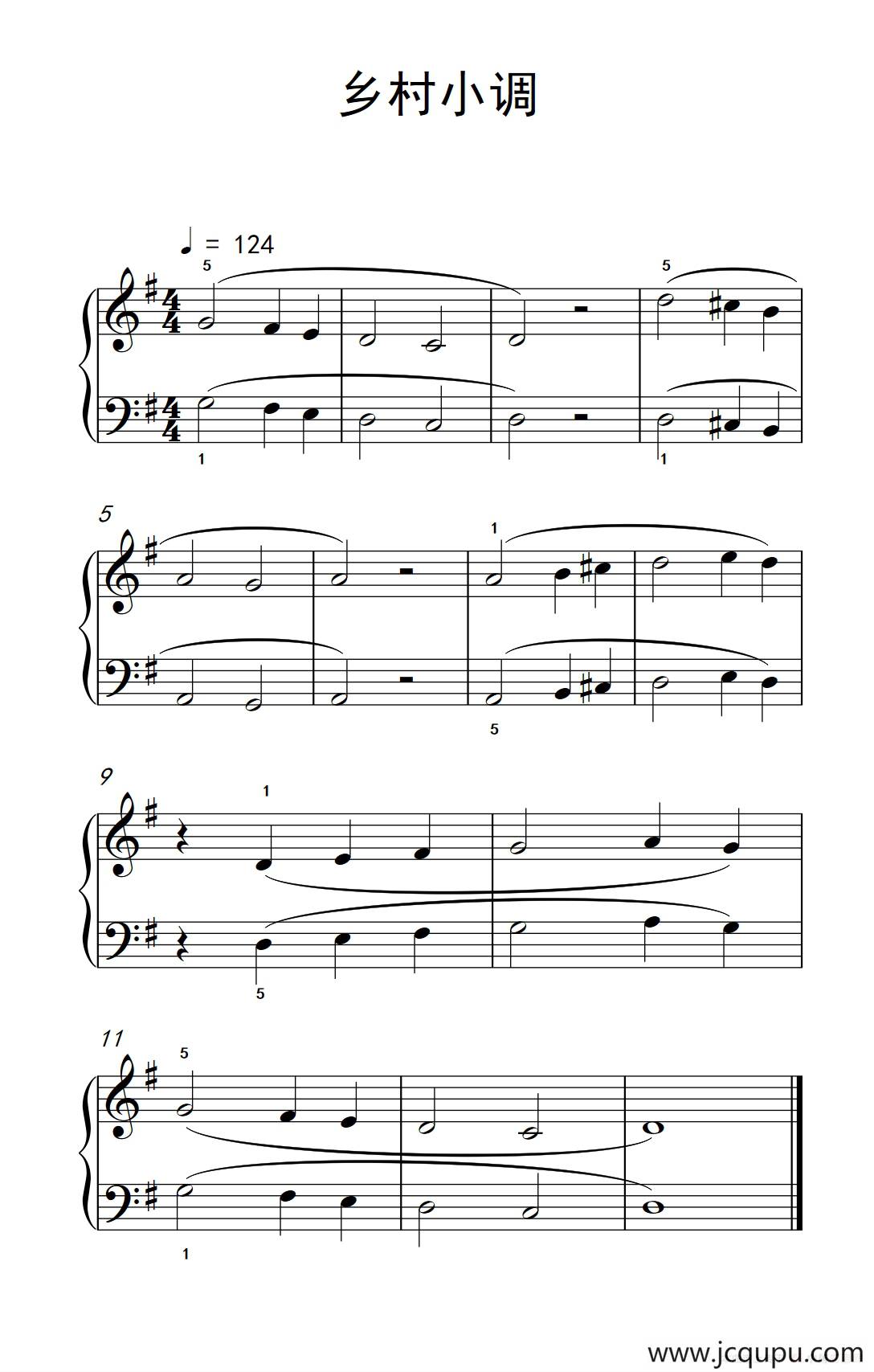 乡村小调（巴托克 小宇宙 钢琴教程 1）简谱