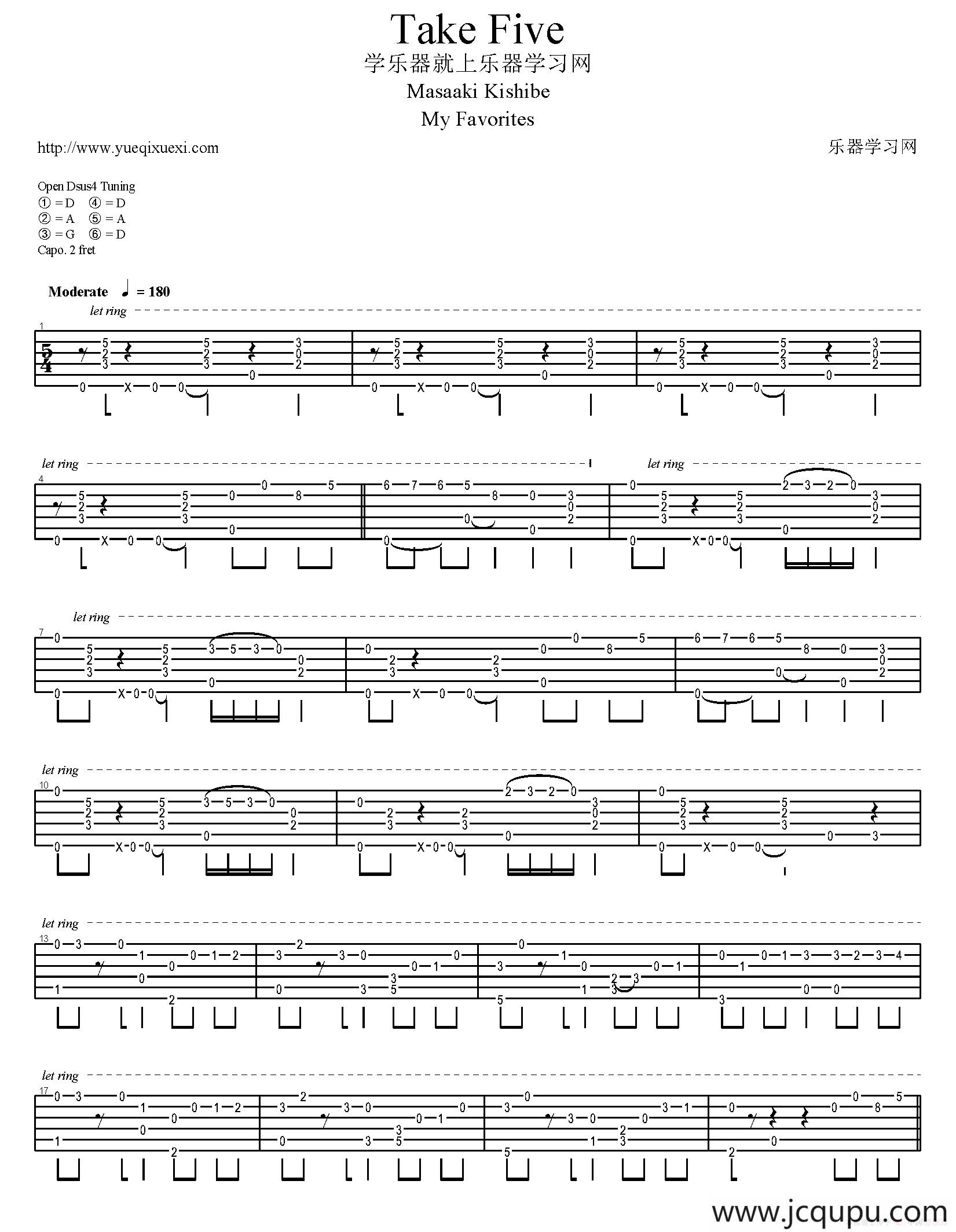 Take Five（岸部真明指弹吉他谱）简谱