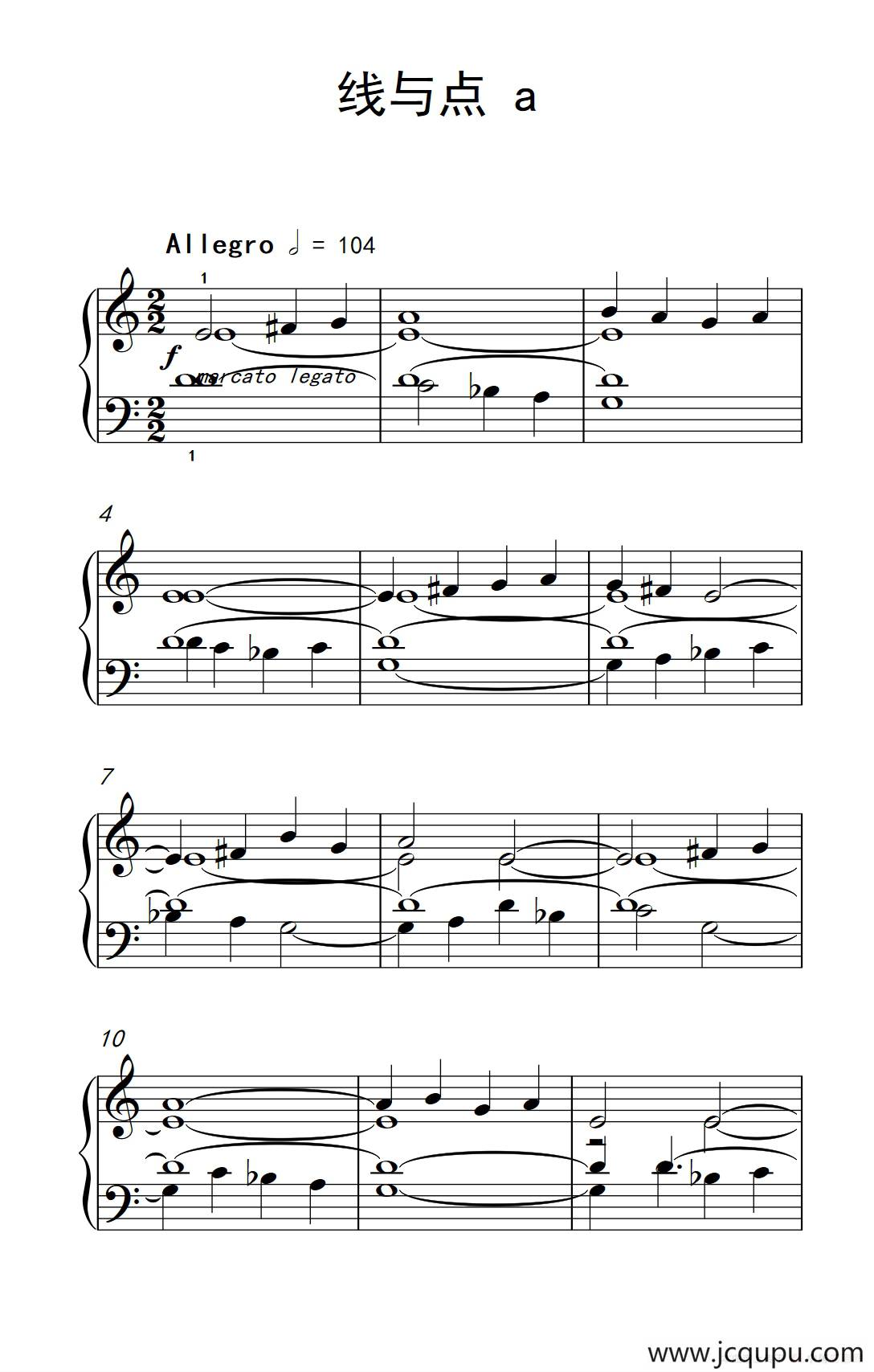 （1）.线与点 a（巴托克 小宇宙 钢琴教程 2）简谱