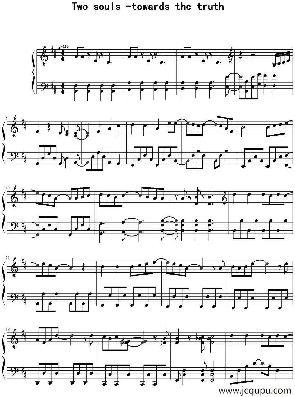 Two souls-towards the truth 简谱